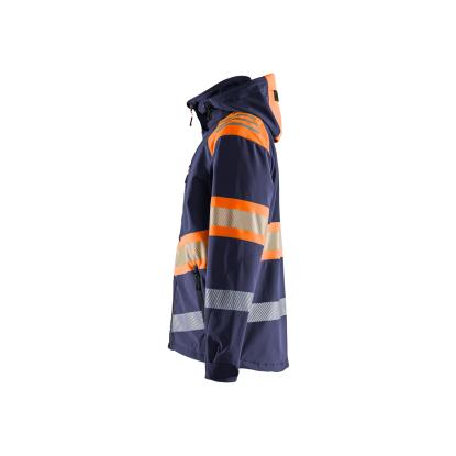 Blåkläder 4494 high vis softshell jakke, marineblå/hi-vis orange