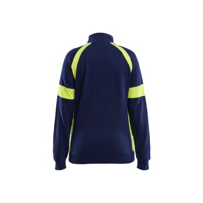 Blåkläder 3568 dame sweatshirt full zip, marineblå/hi-vis gul