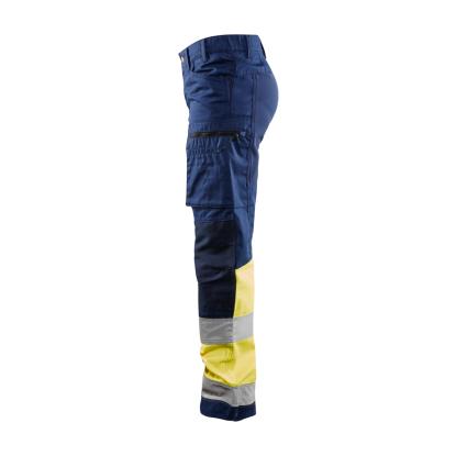 Blåkläder 7161 dame high vis buks med stretch, marineblå/hi-vis gul