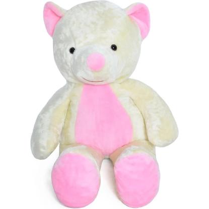 Bamse, bjørn, hvid/lyserød, 155 cm