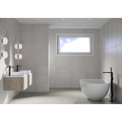 Fibo 3D vådrumspanel med 60 x 30 cm fliselook, 10 x 600 x 2400 mm, gris grande 