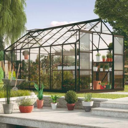 Vitavia Uranus 11500 drivhus, sort, 11,5 m², 3 mm hærdet glas