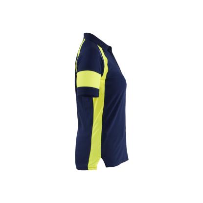 Blåkläder 3529 dame poloshirt, marineblå/hi-vis gul