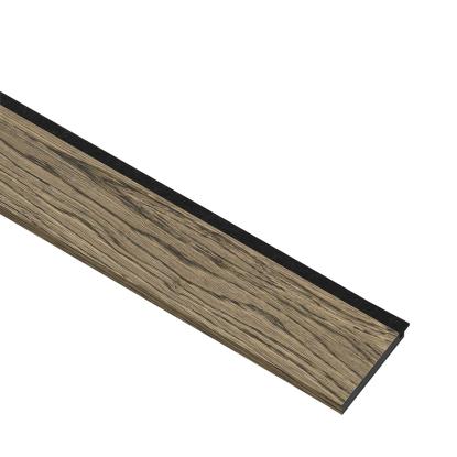 I-Wood afslutningsliste til 3-lamel akustikpanel, sort olieret, sort filt og sort kerne, egefiner, 17 x 92 mm