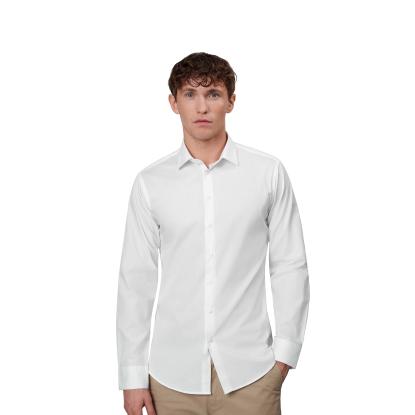 Seven Seas SS402 Poplin skjorte, slim, hvid