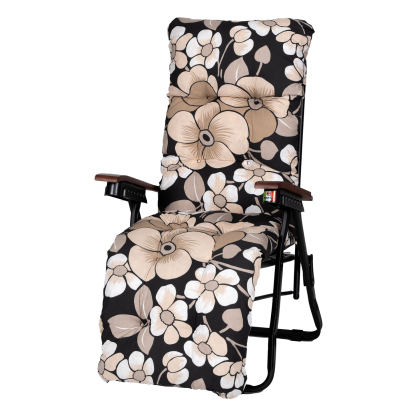 Varax Baden stol, sort stel, sort/beige-blomstret