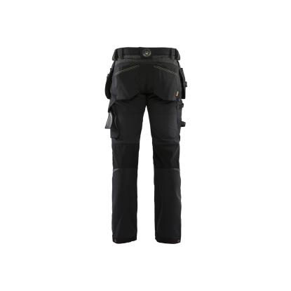 Blåkläder 1522 håndværker buks 4-vejs stretch, sort/hi-vis gul