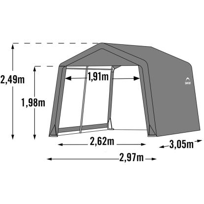 ShelterLogic Shed-in-a-Box teltgarage, grå - 9 m²