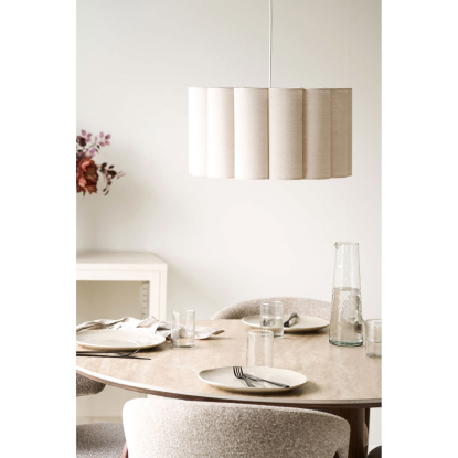 Watton pendel i stål/hør, Ø45 cm, E27, beige/grå