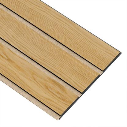 I-Wood Medio+ 3-lamel akustikpanel, klar olieret, beige filt og sort kerne, egefiner, 17 x 300 mm