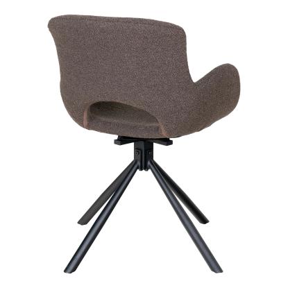Spisebordsstol, i bouclé mushroom med drejefod Spisebordsstol, i bouclé mushroom med drejefod
