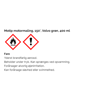 Motip motormaling, 150°, 400 ml - Volvo grøn