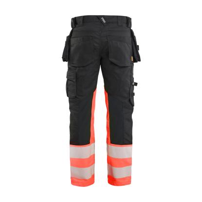 Blåkläder 1130 high vis buks stretch, sort/hi-vis rød