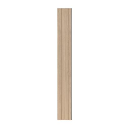 I-Wood Medio+ 4-lamel akustikpanel, ubehandlet natur, beige filt og sort kerne, egefiner, 17 x 300 mm