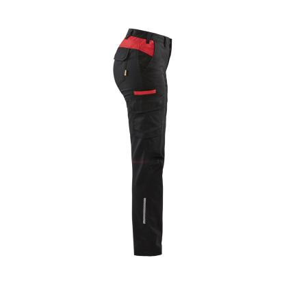Blåkläder 7144 dame industri buks stretch, sort/rød