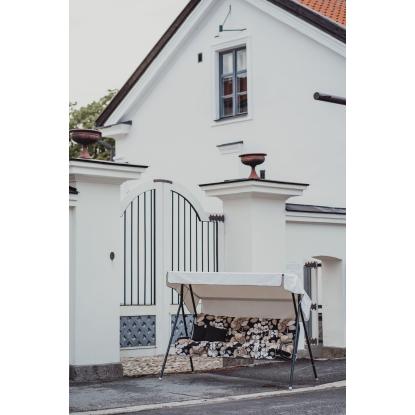 Varax Suvi 3 personers hængesofa, sort/beige-blomstret