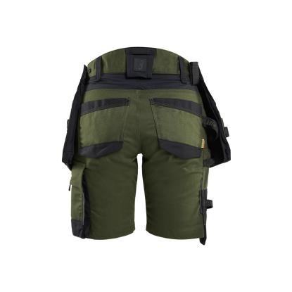 Blåkläder 7175 striker dame håndværker shorts stretch, skovgrøn/sort