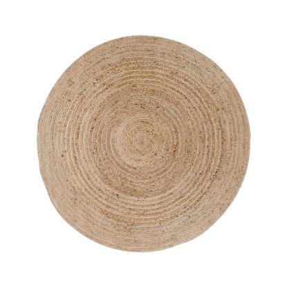 Rundt tæppe i flettet natur jute Ø120 cm