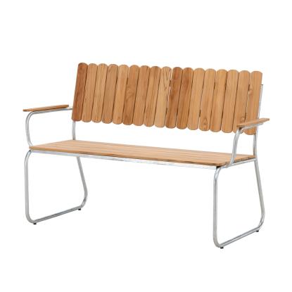 Venture Design Holmsund bænk, teaktræ, natur/sølv, 83 x 63 cm
