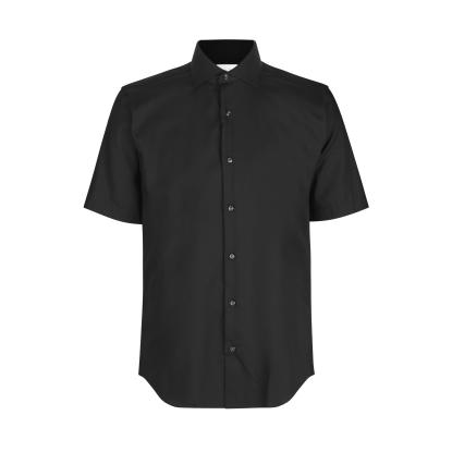 Seven Seas SS254 Fine Twill skjorte med korte ærmer, modern, sort