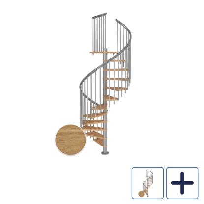 DOLLE Montreal CLASSIC 4 spindeltrappe, Ø140 cm, pearl grey/olieret eg