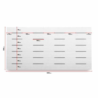 SCG udhængsplade struktur med ventilation, 1200 x 600 x 4 mm, hvid