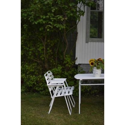 Varax Retro cafébord, sammenklappelig, buet, hvid - 74 x 120 cm