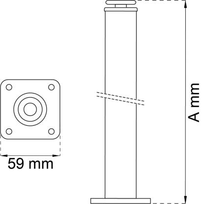 Habo 511 bordben, sort, Ø30 x 900 mm