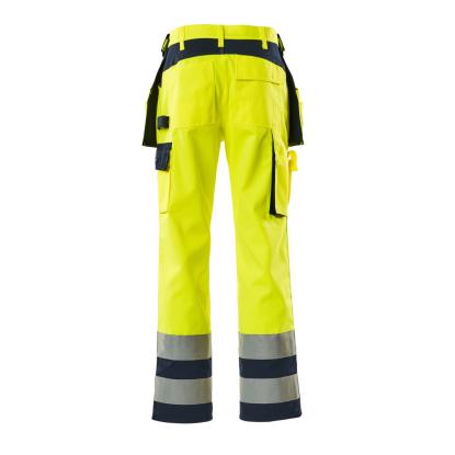 MASCOT SAFE COMPETE Almas arbejdsbukser med hængelommer, hi-vis gul/marine