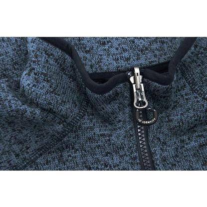 ID 0848 Zip-n-Mix strikfleece cardigan, melange, dame, navy melange