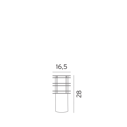 Norlys Stockholm LED pullert, lille, IP65, sort/opa
