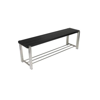 Lastein by Hoigaard Norline bænk sort/rustfri 44 x 36 x 140 cm