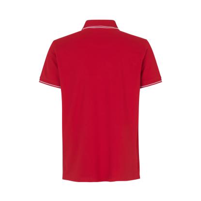 ID 0522 Kontrast poloshirt med stretch, rød