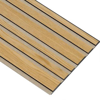 I-Wood Medio+ Mixed akustikpanel, klar olieret, beige filt og sort kerne, egefiner, 17 x 300 mm