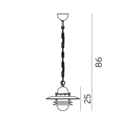 Norlys Oslo loftlampe, E27, IP55, sort