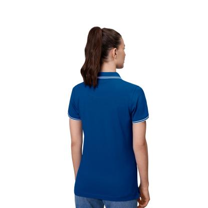 ID 0523 Kontrast poloshirt med stretch, dame, azur