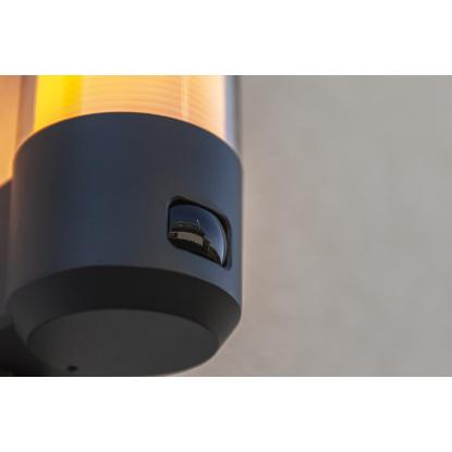 LUTEC HEROS udendørs væglampe med sensor, H26,2 cm, E27, mørk grå