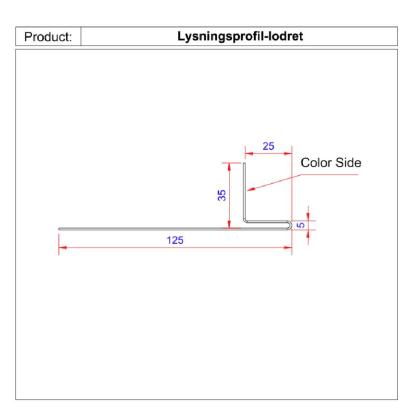 Facadeprofil, lysningsprofil, lodret, antracit - 3 meter