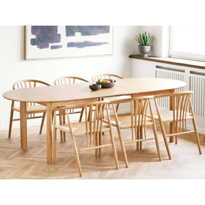 Edna canvastryk med håndmalede detaljer, beige/blå, 100 x 150 cm