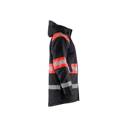 Blåkläder 4485 high vis vinterparkajakke, sort/hi-vis rød
