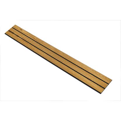 I-Wood Medio+ 3-lamel akustikpanel, brun olieret, sort filt og sort kerne, egefiner, 17 x 300 mm