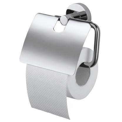Haceka Kosmos toiletrulleholder med cover, krom