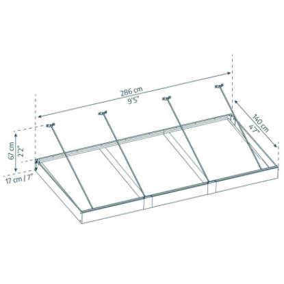 Canopia by Palram Sophia XL 3000 dørbaldakin, antracitgrå - 4m²