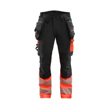 Blåkläder 1125 high vis buks 4-vejs stretch, sort/hi-vis rød