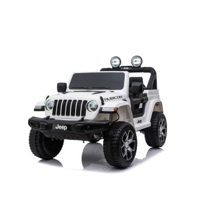 Jeep Wrangler Rubicon elbil til børn, 4 x 12V, hvid