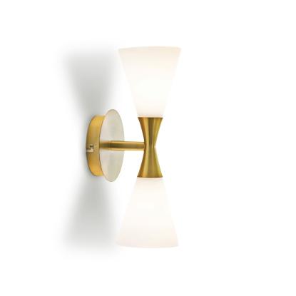 Herstal Harlekin duo væglampe, E14, messing