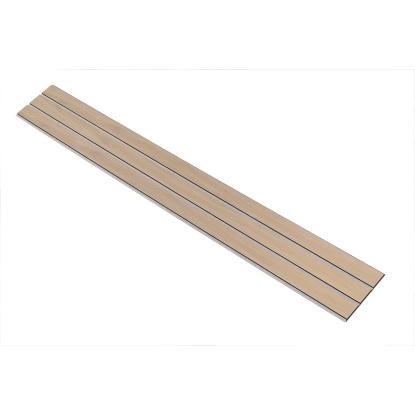 I-Wood Basic 3-lamel akustikpanel, ubehandlet natur, grå filt og sort kerne, egefiner, 17 x 300 mm 