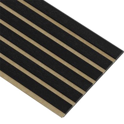 I-Wood Medio+ Original akustikpanel, sortmalet, brun filt og sort kerne, egefiner, 17 x 300 mm
