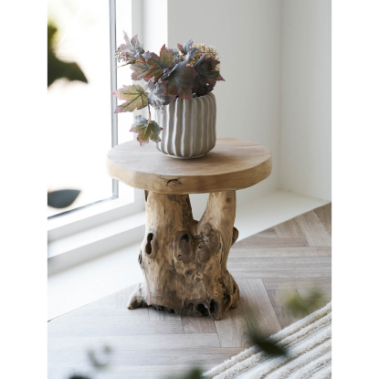 Palena hjørnebord, teak, Ø40 cm