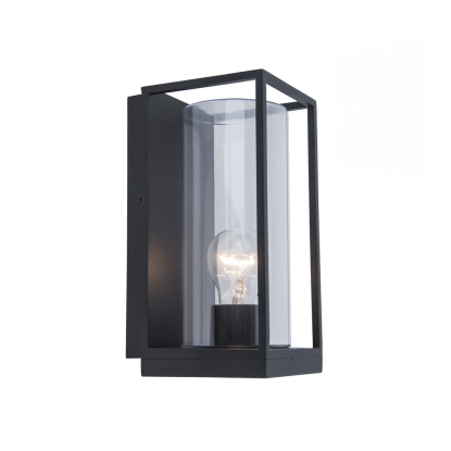 LUTEC FLAIR udendørs væglampe, H26 cm, E27, IP44, sort